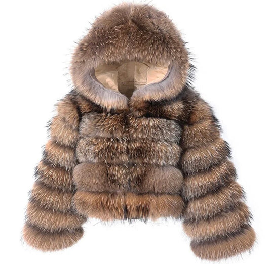 Fur raccoon capuche