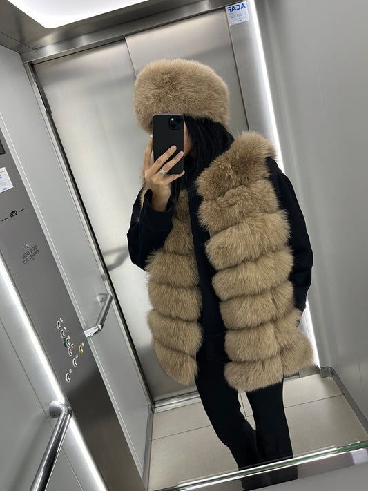 Fur sans manches Kamel