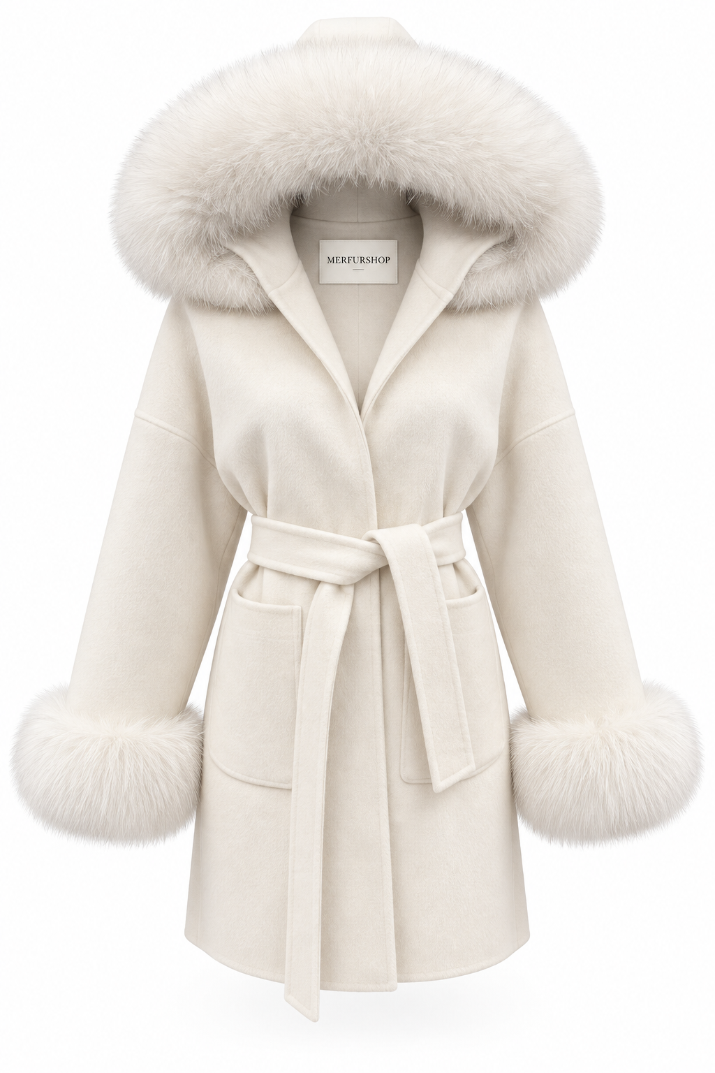 Cashmere coat manchettes
